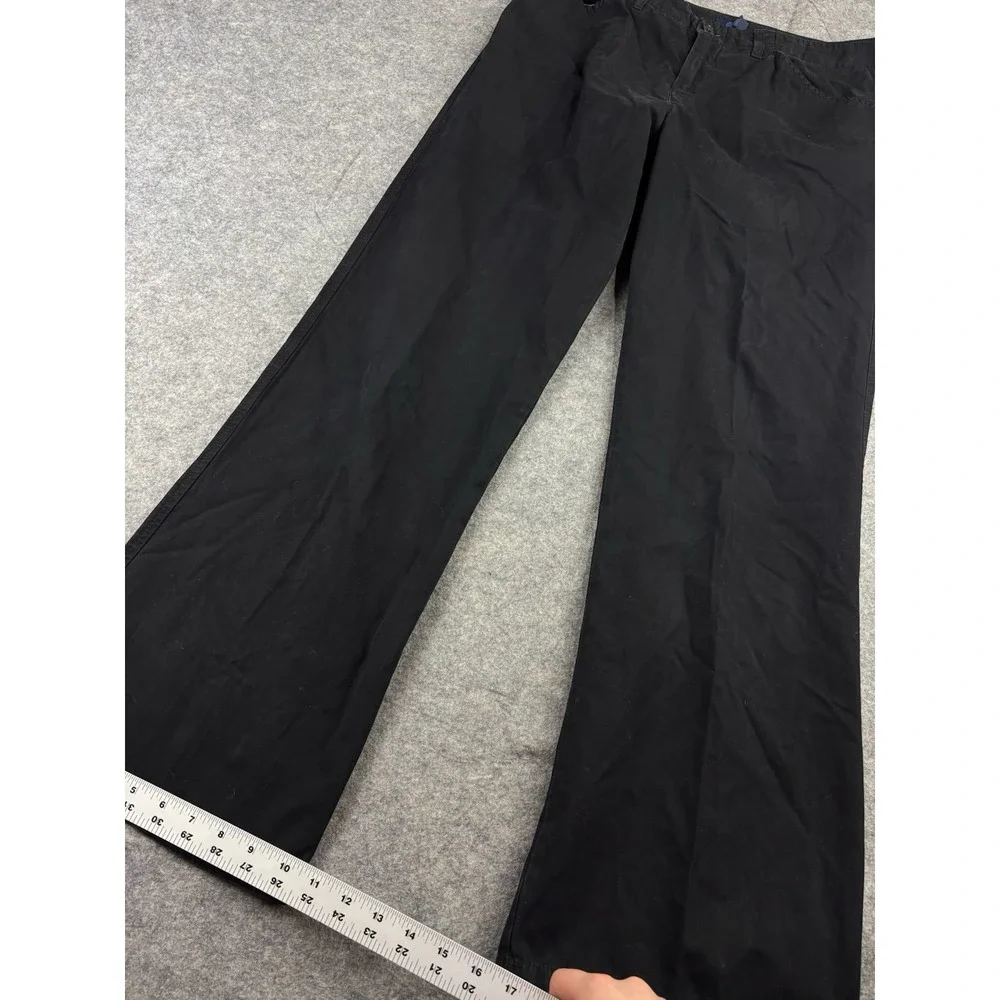 Blue Dot Black Chino Pants Straight Leg Made in USA Womens 12 Chic 90s Preppy